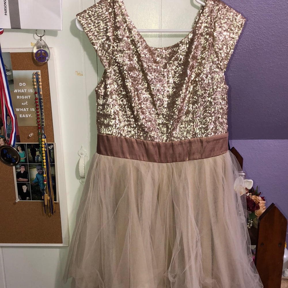 Gold Sequin Formal Dress